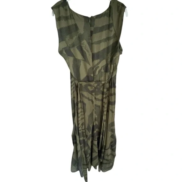 Lauren Ralph Lauren Green Midi Dress NWT Size 16 Fit & Flare - Picture 6 of 12